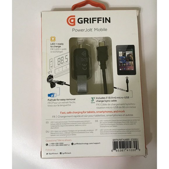 Griffin PowerJolt Mobile Select Series 10W Ultra-Compact Car Charger + Cable G - Picture 2 of 2